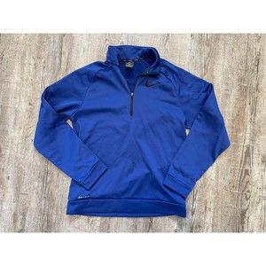 Nike Men's Sz Small KO Quarter Zip Sweatshirt Royal Blue Obsidian Athletic